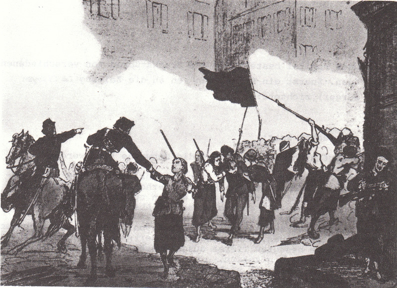 Barrikade in der Rue Legendre