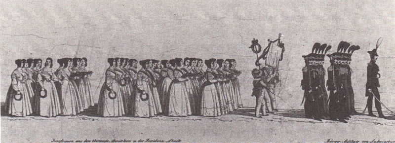 Schimpfende Weiber und patriotische Jungfauen 