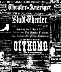 Plakat zur Aufführung des Dramas Oithono von Mathilde Anneke in Milwaukee (State of Historical Society of Wisconsin, Madison, Wisconsin)
