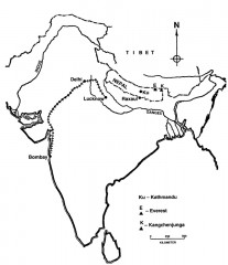 Route von Bombay aus Dach der Welt
