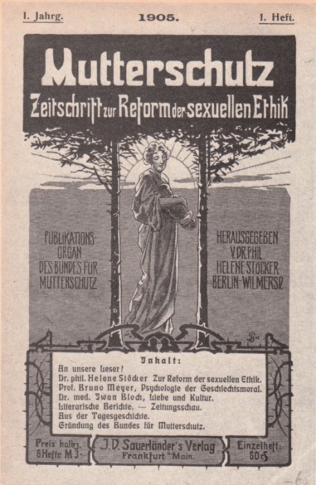 Omslag van Mutterschutz Zeitschrift zur Reform der sexuellen Ethik, 1905
